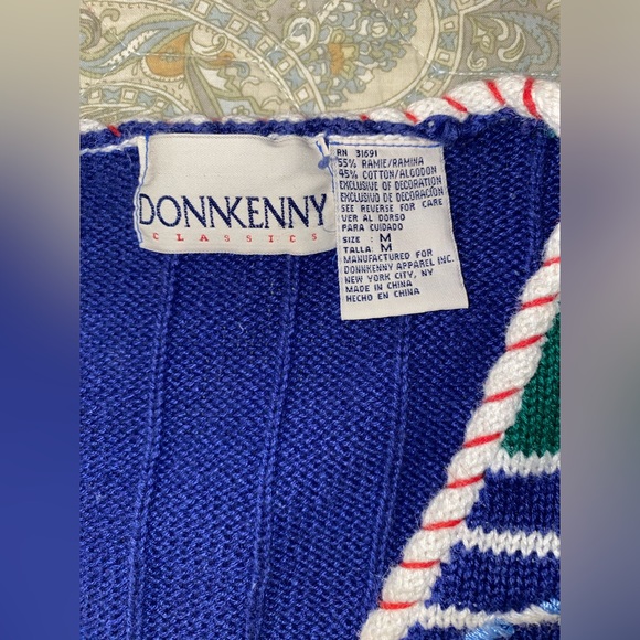 DONNKENNY Women’s Vintage Nautical Button Up Sweater Vest Size Medium - Picture 4 of 4